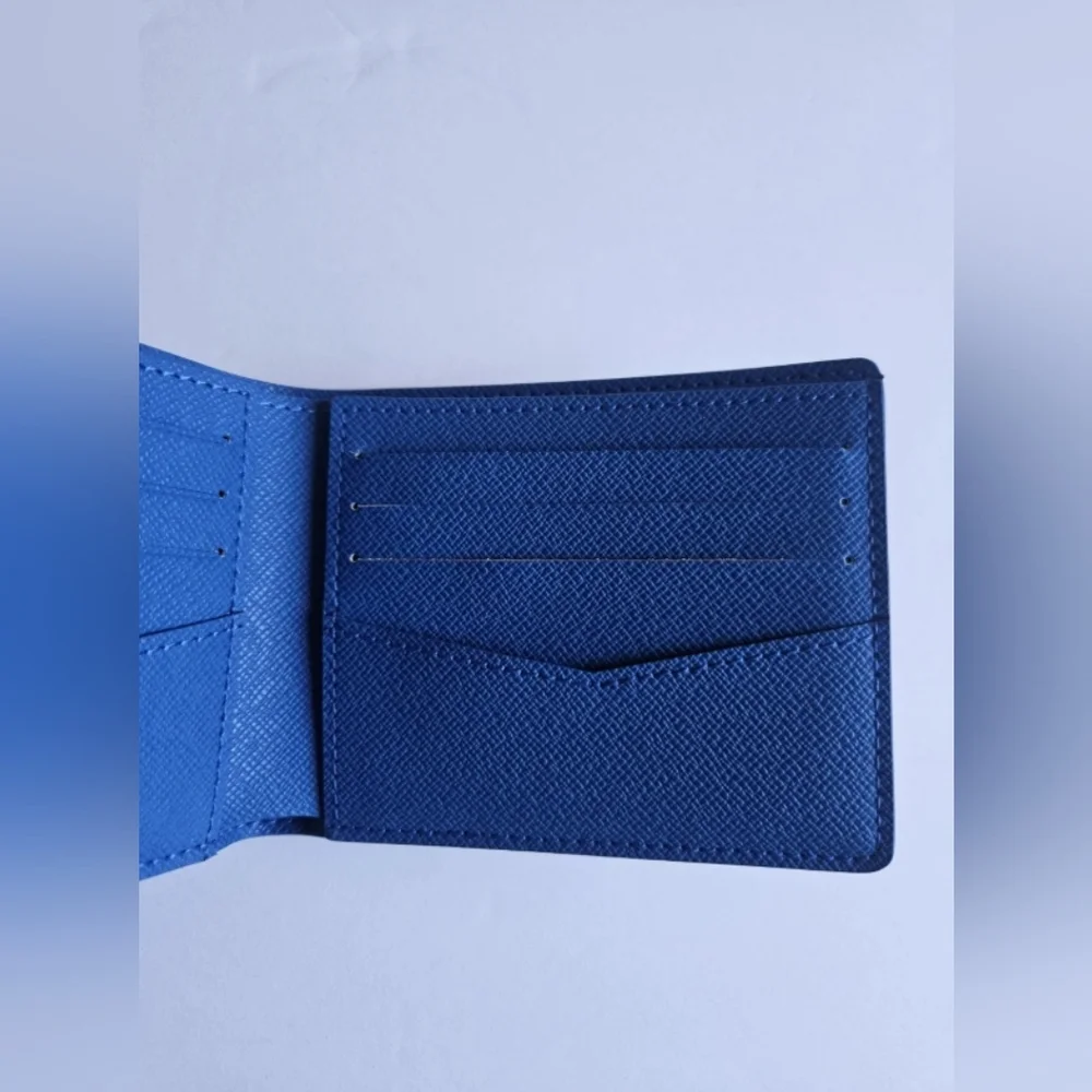 Louis Vuitton Blue Monogram Canvas Men's Bi-Fold Wallet
